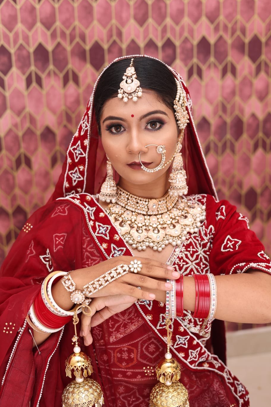 Client bridal makeup and styling at Luxe Lights
